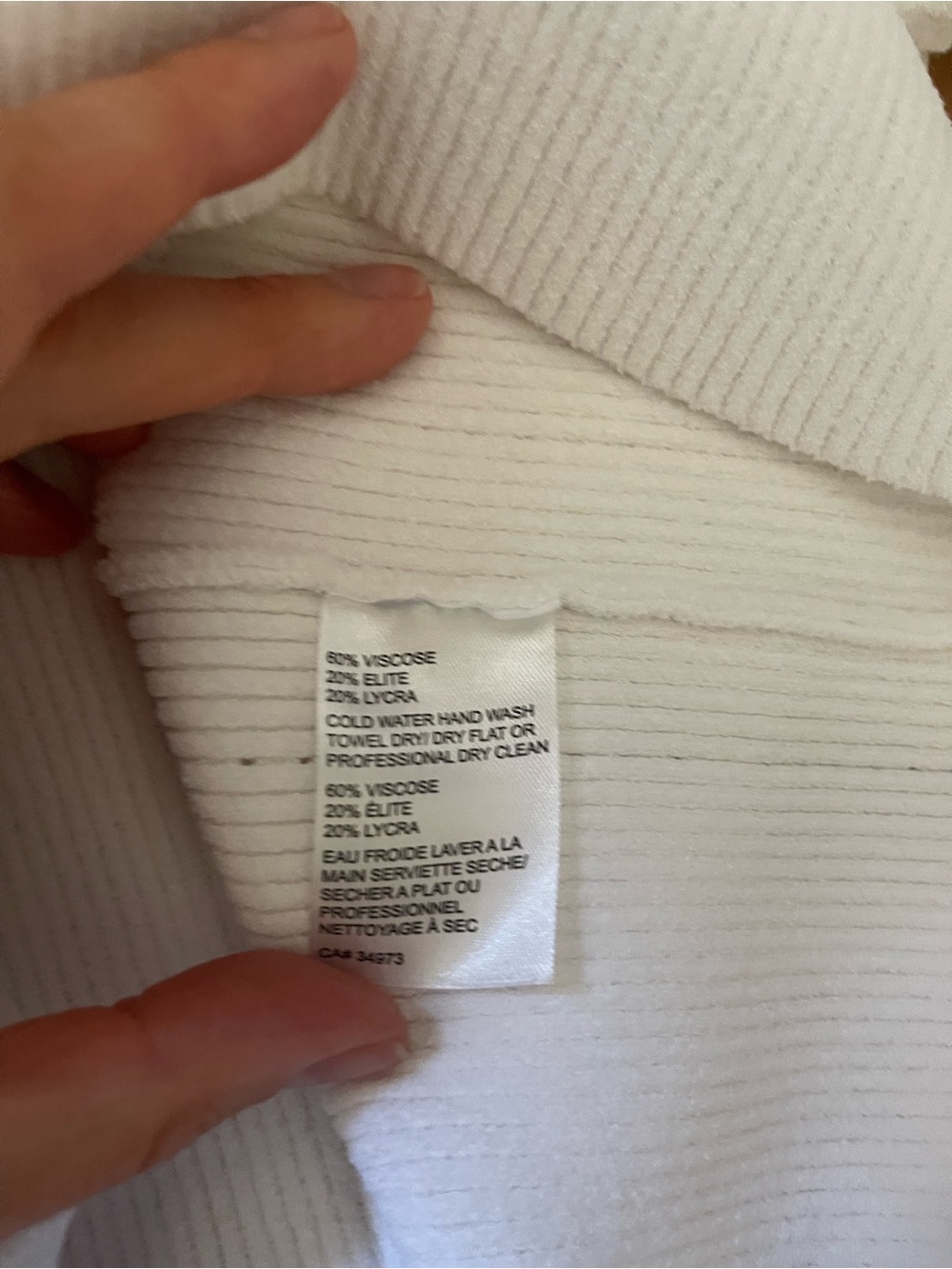 Autumn Cashmere Cream Ribbed Short Sleeve Knit Tee - Picture 4 of 4